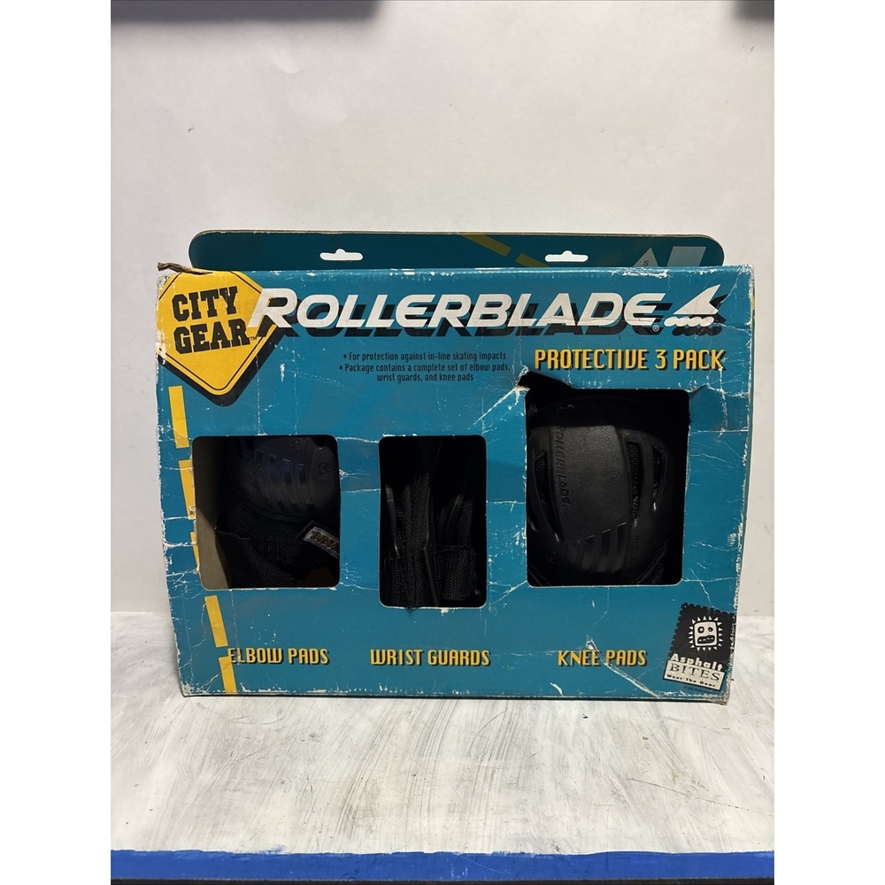 1995 Vtg Rollerblade City Gear Protective 3 Pack Elbow Wrist Knee Pads SM Adult